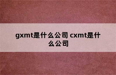 gxmt是什么公司 cxmt是什么公司